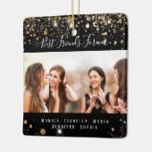 Ornement En Céramique Photo amis pour toujours noir or parties scintilla (Gauche)