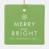 Ornement En Céramique Photo Chien moderne Vert Simple Beau Cadeau (Dos)