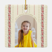 Ornement En Céramique Photo classique de Noël botanique annuelle de cons (Dos)