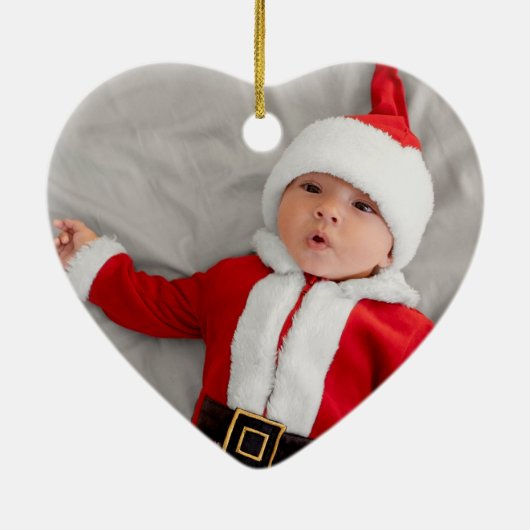 Ornement En Céramique Photo classique Mon premier très joli petit bébé (Dos)