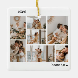 Ornement En Céramique Photo Collage Ornament