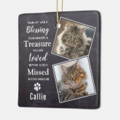 Ornement En Céramique Photo commémorative du chat (Gauche)