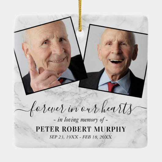 Ornement En Céramique Photo commémorative en mémoire d'amour (Dos)