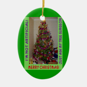 Ornement En Céramique Photo d'arbre de Noël Drôle Vrai Devis d'arbre