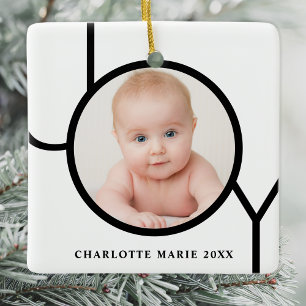 Ornement En Céramique Photo de bébé personnalisé pour Noël