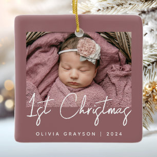 Ornement En Céramique Photo de bébé pour son premier Noël en céramique r