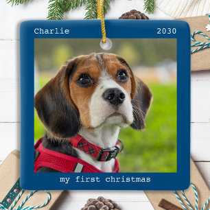 Ornement En Céramique Photo de Chien Chien Chien Chien Chien Personnalis
