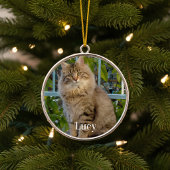 Ornement En Céramique Photo de compagnie personnalisé amateur de chat et