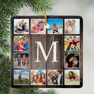 Ornement En Céramique Photo de Custom Collage Rustic Farmhouse Family