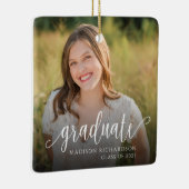 Ornement En Céramique Photo de graduation de script manuscrite moderne (Droite)