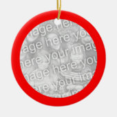 Ornement En Céramique Photo de la frontière rouge (Devant)