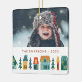 Ornement En Céramique Photo de la maison d'hiver (Gauche)