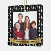 Ornement En Céramique Photo de Motif de vacances en noir et blanc (Gauche)