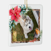 Ornement En Céramique Photo de Noël de chien (Droite)