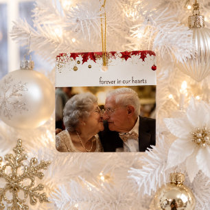 Ornement En Céramique Photo de Noël Mémorial en souvenir affectueux