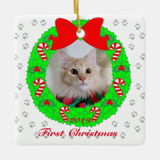 Ornement En Céramique Photo de vacances Wreathe