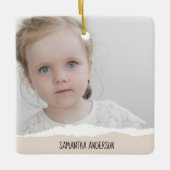 Ornement En Céramique Photo et Perosnalized Text pink (Devant)