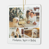 Ornement En Céramique Photo et texte personnalisés (Gauche)