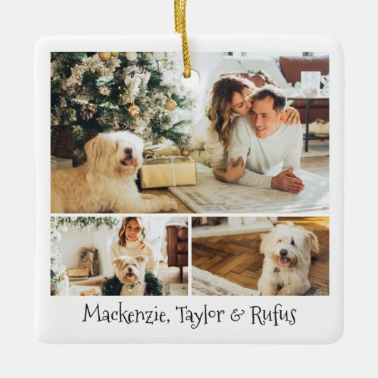 Ornement En Céramique Photo et texte personnalisés (Devant)