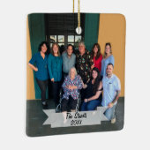 Ornement En Céramique Photo familiale simple recto sur mesure Noël (Droite)