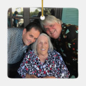 Ornement En Céramique Photo familiale simple recto sur mesure Noël (Dos)