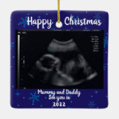 Ornement En Céramique photo Grossesse Faire-part attendue parent 2021 (Dos)