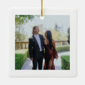 Ornement En Céramique Photo manuscrite de Joyeux et d'arc engagé (Dos)