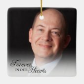 Ornement En Céramique Photo Mémorial Pour Toujours Dans Nos Coeurs Père (Dos)