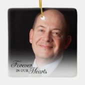 Ornement En Céramique Photo Mémorial Pour Toujours Dans Nos Coeurs Père (Devant)