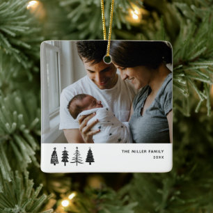Ornement En Céramique Photo minimaliste Noël en céramique annuelle