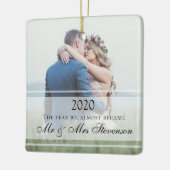 Ornement En Céramique Photo moderne Presque marié Noël 2020 Mariage (Gauche)