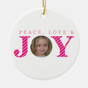 Ornement En Céramique PHOTO NOËL ORNAMENT :: paix amour & joie 5