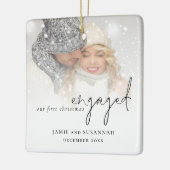 Ornement En Céramique Photo Overlay Script Names 1st Engagé Noël (Gauche)