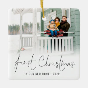 Ornement En Céramique Photo Overname Année Noël Nouveau Accueil