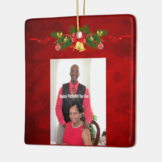 Ornement En Céramique Photo personnalisée (Gauche)
