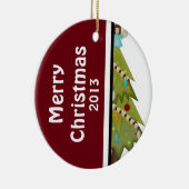 Ornement En Céramique Photo personnalisée en date Arbre de Noël (Droite)