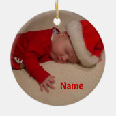 Ornement En Céramique Photo personnalisée en date Arbre de Noël (Dos)