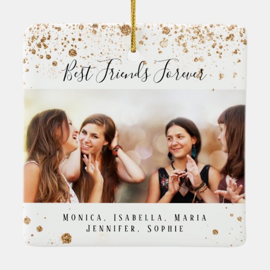 Ornement En Céramique Photo personnalisée meilleurs amis pour toujours p (Dos)