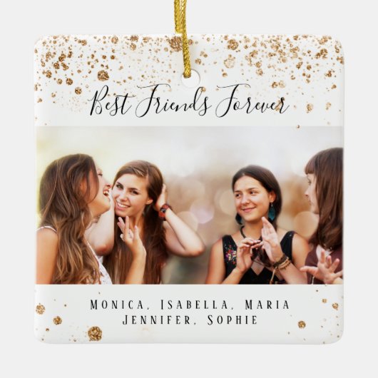 Ornement En Céramique Photo personnalisée meilleurs amis pour toujours p (Devant)