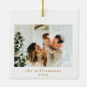 Ornement En Céramique Photo personnalisée Noël Minimaliste Famille simpl (Dos)