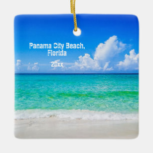 Ornement En Céramique Photo personnalisée Panama City Beach Shoreline