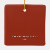 Ornement En Céramique Photo Preppy Bow Frame Crimson (Dos)