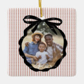 Ornement En Céramique Photo Preppy Bow Frame Crimson (Devant)