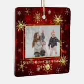 Ornement En Céramique Photo Red Gold Snowflake Noël Noël Noël Noël (Droite)