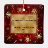 Ornement En Céramique Photo Red Gold Snowflake Noël Noël Noël Noël (Dos)