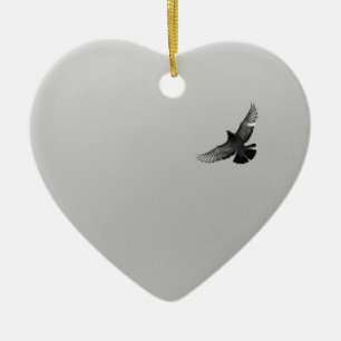 Ornement En Céramique Photo simple moderne noir pigeon d'oiseau volant n