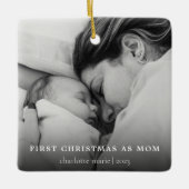 Ornement En Céramique Photo simple Premier Noël en maman (Devant)