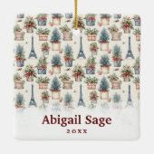 Ornement En Céramique Photo Tour Eiffel Topiacés Paris Noël (Dos)