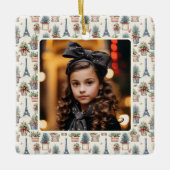 Ornement En Céramique Photo Tour Eiffel Topiacés Paris Noël (Devant)