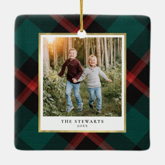 Ornement En Céramique Photo Tradition Plaid (Dos)